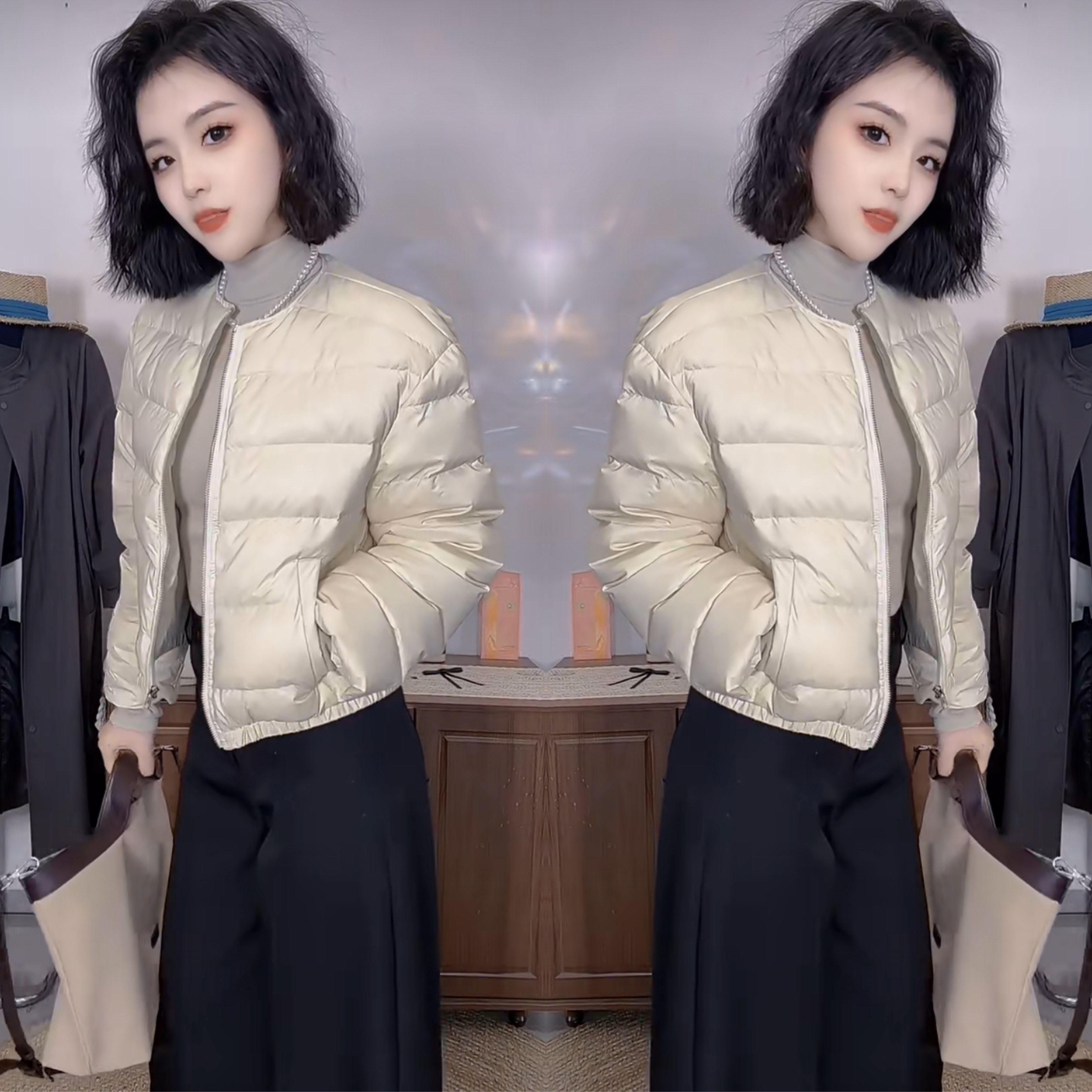 松弛感短款2025轻奢棉服外套潮