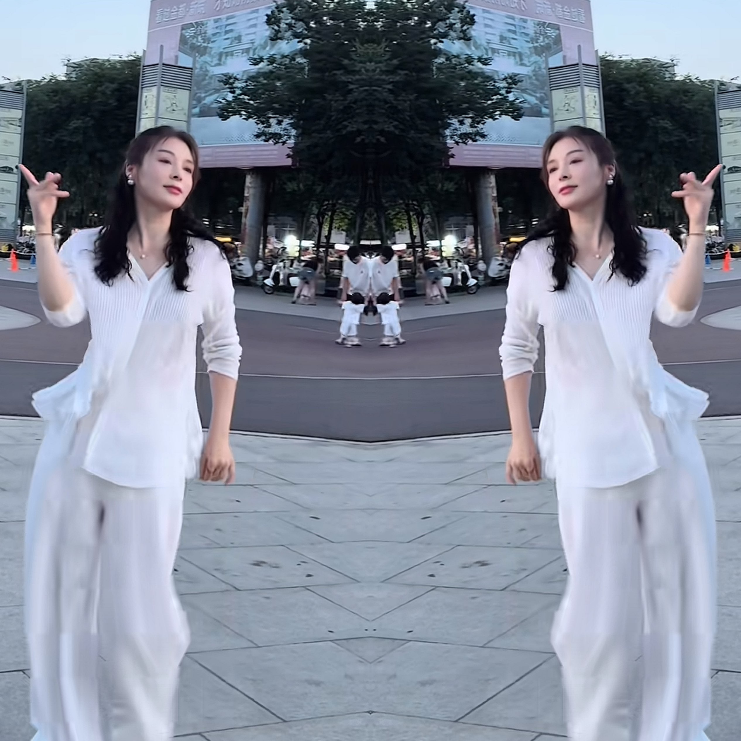 宽松气质女装两件套上衣搭配裤子