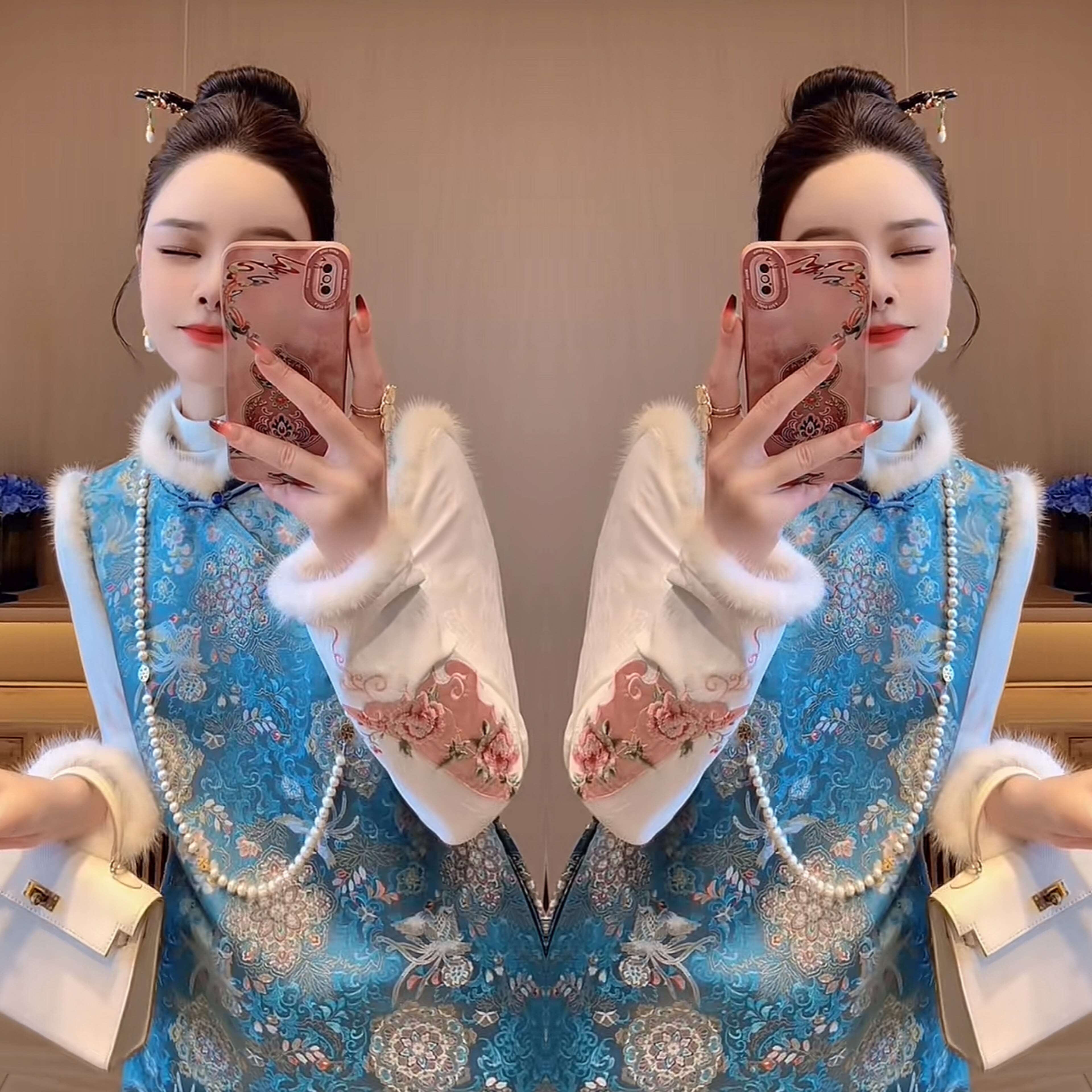 连衣裙搭配打底衫甜美穿搭