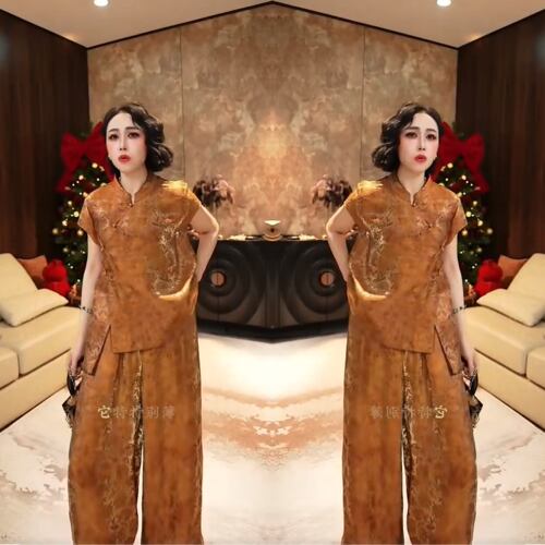 优雅精致提花重工女士上衣裤子潮