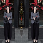 黑色百搭简约弯刀裤 高级感百搭灰色西装 潮 春季 职业风2026网红爆款