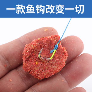 鱼钩散装 钓鱼神器 不跑鱼鱼钓鲢鳙专用鲤鱼弹簧双钩专用子线组套装