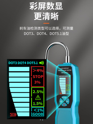 彩屏汽车刹车油含水率测试仪器汽修工具专用大全制动液更换检测笔