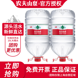 百亿 农夫山泉饮用天然水19L*2桶整箱特批价大瓶桶装饮用水12.9L