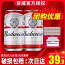 24罐小麦醇正拉罐铝罐装 免邮 百威啤酒330ml Budweiser 费聚会好搭档