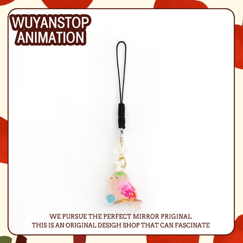 ins可爱小鸟挂件手机挂绳水果U盘防丢耳机保护套包包挂饰钥匙圈