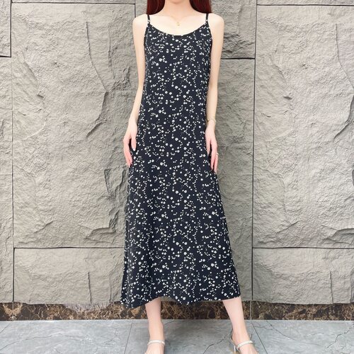 【小雏菊】春季碎花吊带裙女时尚宽松气质夏季无袖印花连衣裙女