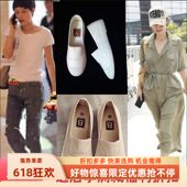 新款 平底浅口单鞋 帆布鞋 懒人一脚蹬百搭学生韩版 女小白鞋 春季