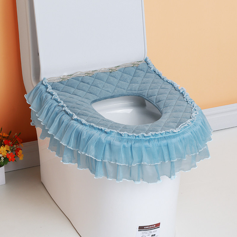 马桶坐垫马桶垫子马桶圈三件套坐便器坐便垫家用欧式布艺四季通用