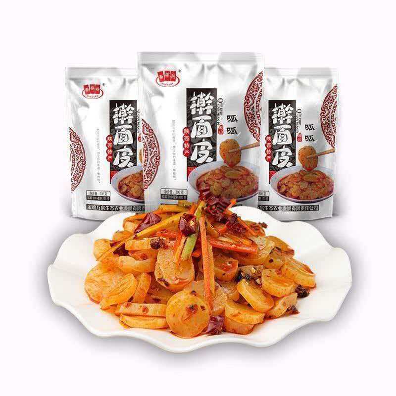 陕西宝鸡擀面皮呱呱特产正宗岐山风味香辣速食美食