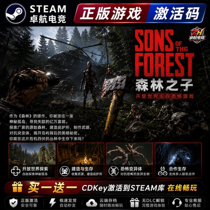 森林之子 正版Steam激活码CDKey入库 son of forest 全DLC游戏
