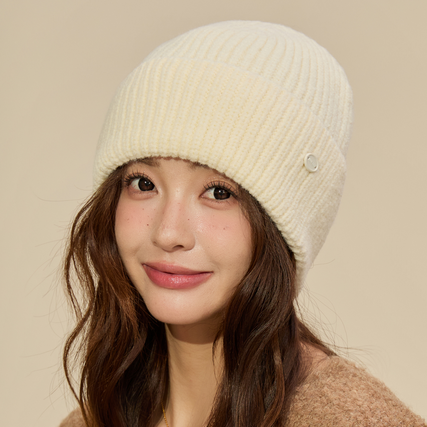 新款白色针织毛线帽子围巾手套三件套女冬保暖加厚韩系氛围感围脖