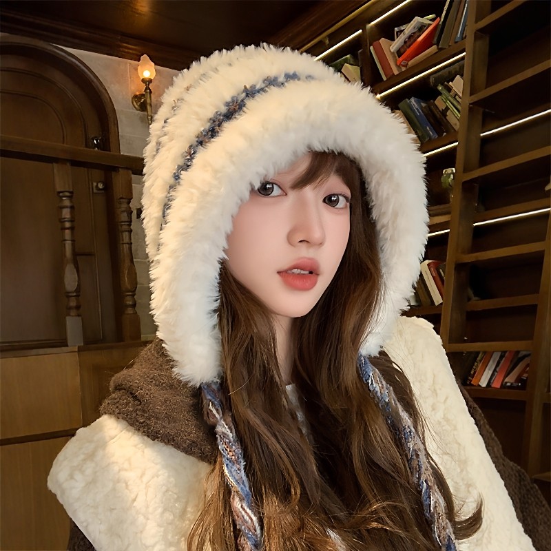 毛绒绒显脸小秋冬大头围保暖防寒雷锋帽子可爱绑带毛线针织套头帽,服饰配件/皮带/帽子/围巾,帽子,淘宝优惠券,粉丝福利购,淘宝优惠卷