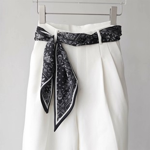 腰果长条丝巾腰带配牛仔裤子女款2025新款腰巾配饰系脖饰飘带领巾