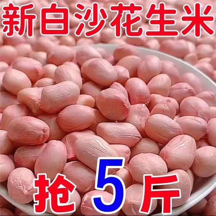 当季精选大白沙农家花生米新花生米无壳晒干花生油炸花生米花生粒