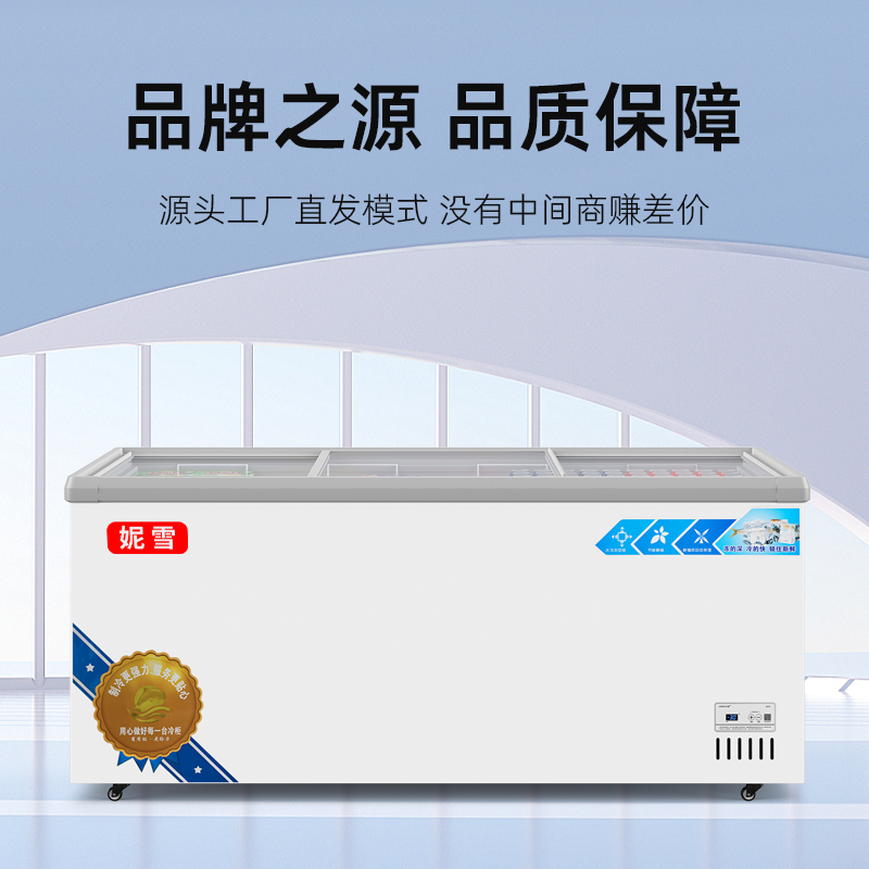 妮雪商用超市卧式冰箱冷冻柜