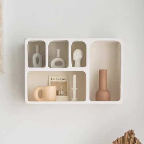 ins几何白色挂式简约客厅收纳柜