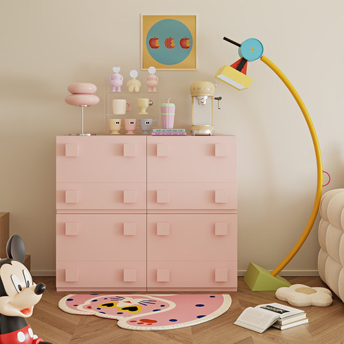 livingplus奶油风多巴胺彩色卡门柜电视柜简约现代床头边柜收纳柜