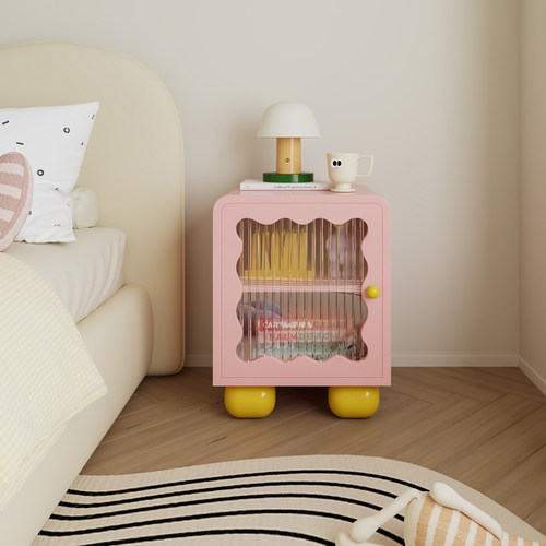 Livingplus多巴胺彩色卧室床头柜收纳柜可爱沙发边柜置物柜储物柜