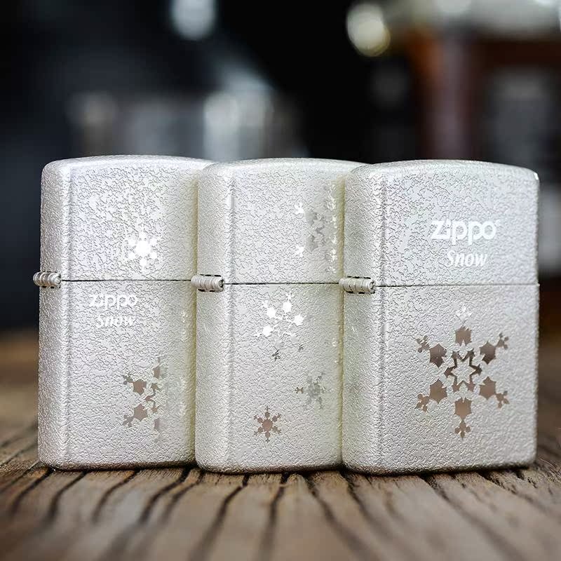 zippo打火機zippo正版雪花純銀男士限量版刻字油正品旗艦店 原裝