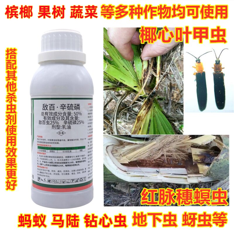 红脉穗螟槟榔椰心甲虫钻心虫蚂蚁马陆辛硫磷敌百虫地下害虫杀虫剂