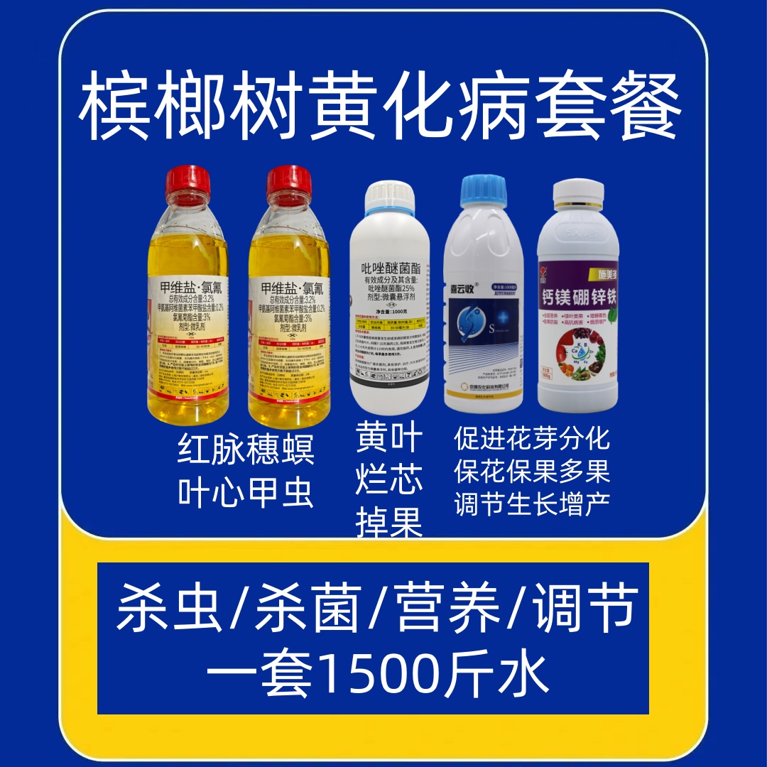 槟榔花期杀钻心虫红脉穗螟虫黄化病保花保果炭疽病叶斑病黄叶病