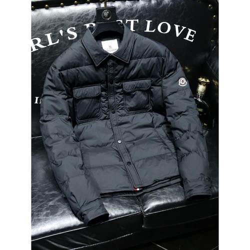 犇公子高端男士衬衫领羽绒服轻薄保暖2025冬季新款白鸭绒男外套