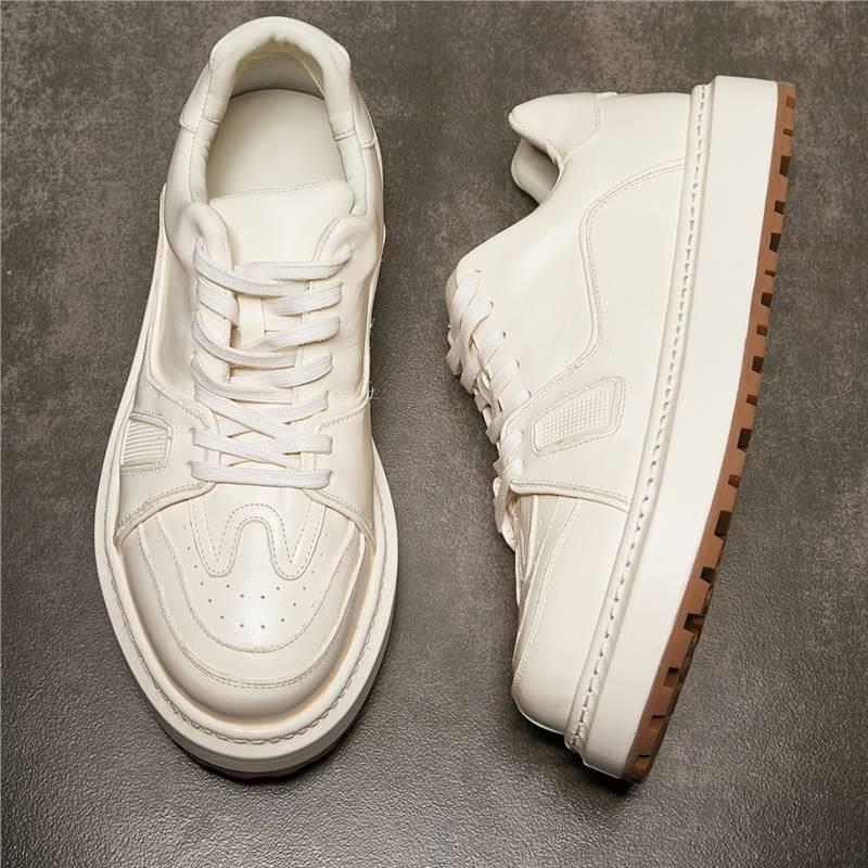 高档奢侈马皮鞋2024秋冬季透气欧洲站休闲板鞋手工真皮小白鞋男潮