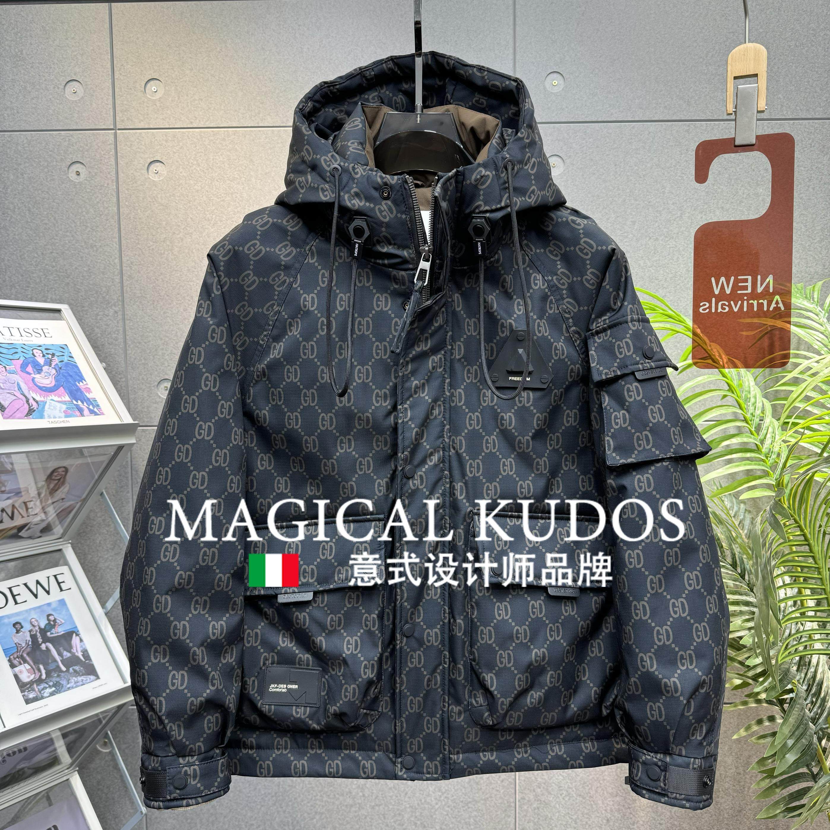 MAGICAL KUDOS冬保暖羽绒服男迷彩白鸭绒外套美式工装羽绒冲锋衣