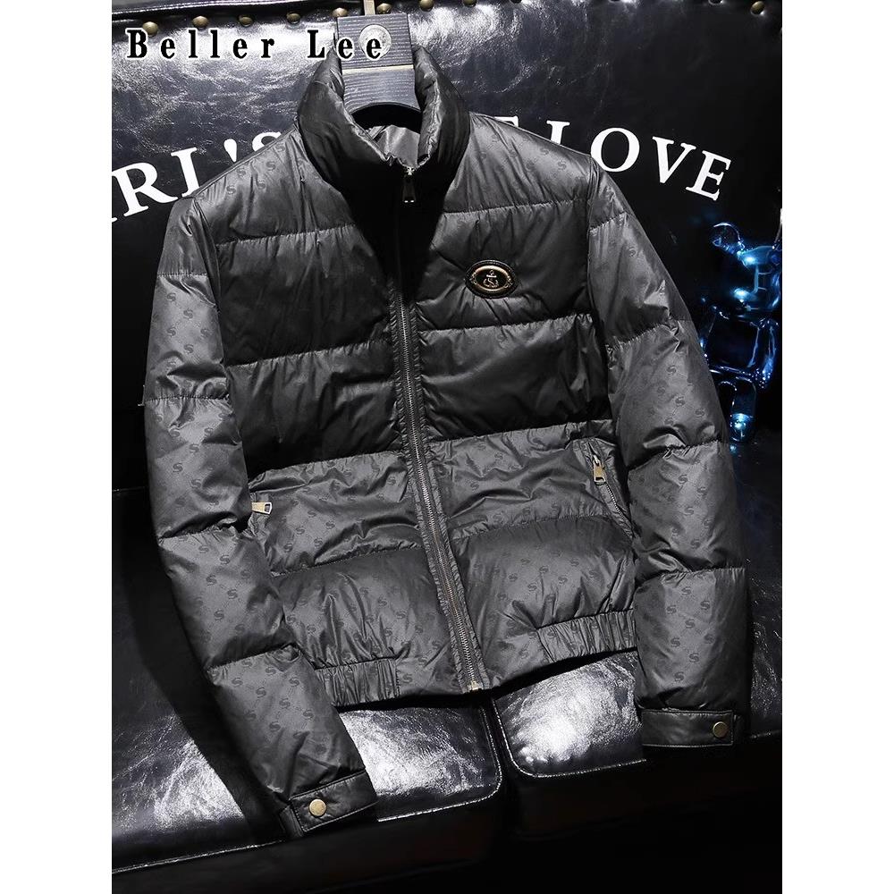 BellerLee 男士羽绒服冬季高端无帽立领加厚保暖外套潮流防寒服