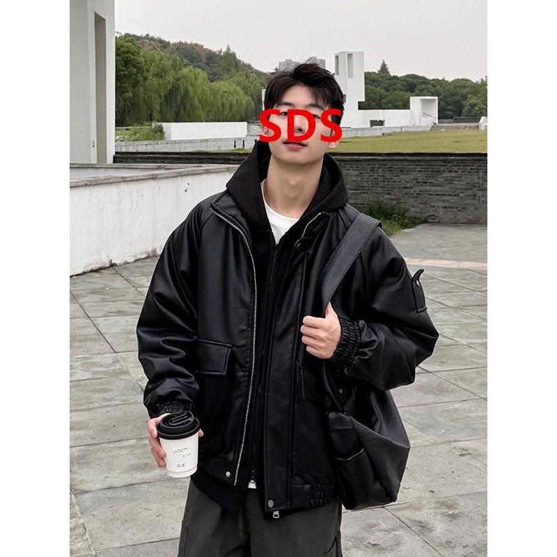 高端真皮皮衣外套男秋冬2025新款加厚痞帅机车服休闲宽松立领夹克