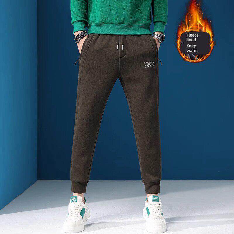 运动裤男款轻奢高级感百搭卫裤潮流时尚冬季户外休闲男士加绒裤子