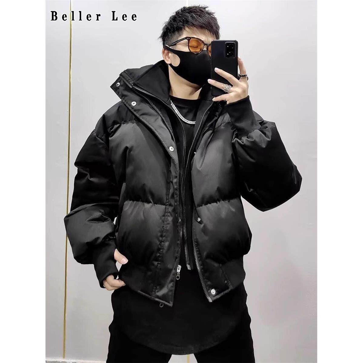 BellerLee 2024冬季新款设计痞帅立领棉衣男士加厚保暖面包服外套