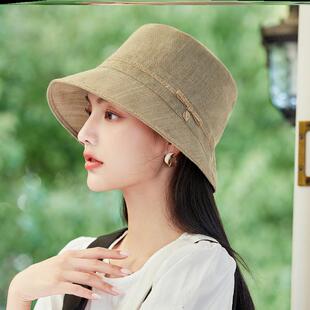 布塔渔夫帽女夏季防晒帽日系早春遮阳帽薄款白色春秋小沿女士帽子