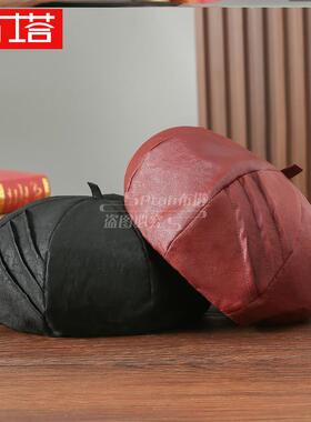 布塔香云纱八角帽贝雷帽女重磅桑蚕丝老料子四季可以带气质优雅