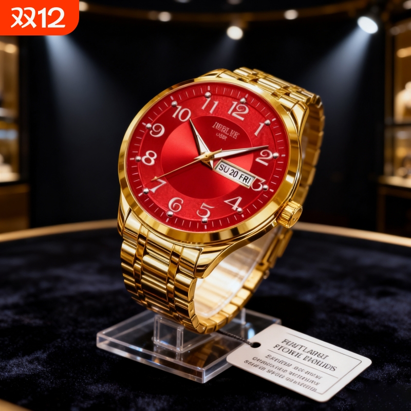 男款手表钢带商务防水石英腕表高级感男士正品名牌全自动非机械表