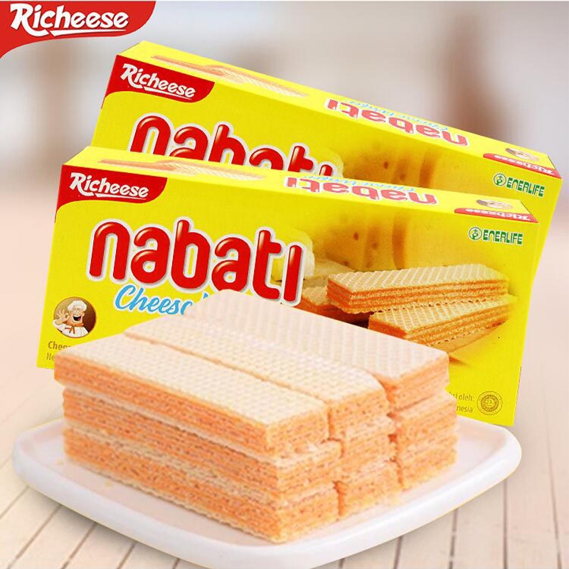 印尼进口丽芝士威化饼干纳宝帝奶酪夹心饼干145g休闲网红爆款零食