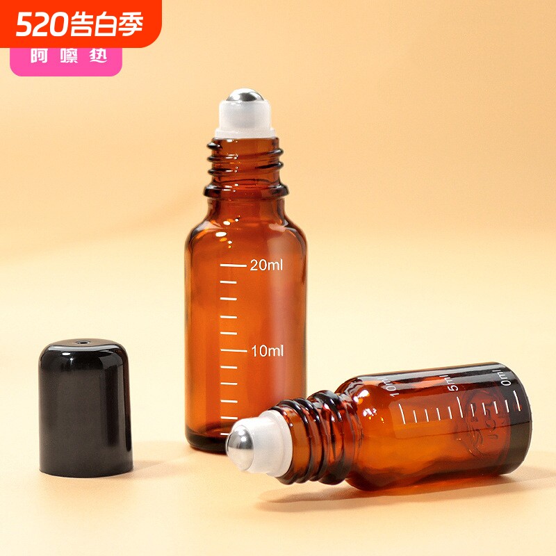 分装瓶/滚珠F1pf0-避光精油瓶玻璃刻度瓶花露水茶色瓶涂抹瓶走