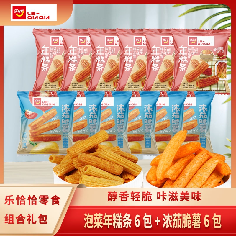乐恰恰泡菜味年糕条浓茄薯条12包