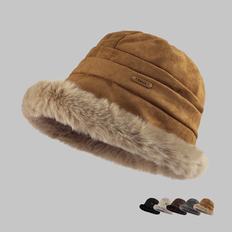 2025新款帽子女冬季加绒渔夫帽保暖防风护耳雷锋帽女秋冬毛绒盆帽