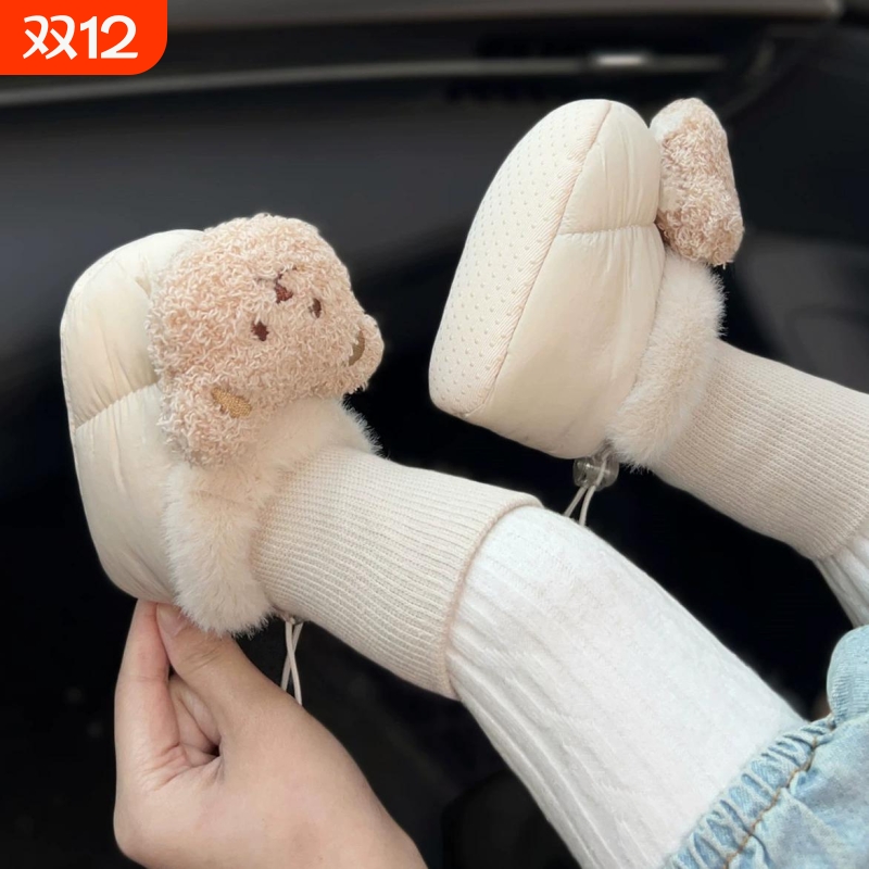 婴儿鞋子冬季0-1岁新生儿可爱加绒加厚保暖护脚鞋袜步前防掉棉鞋