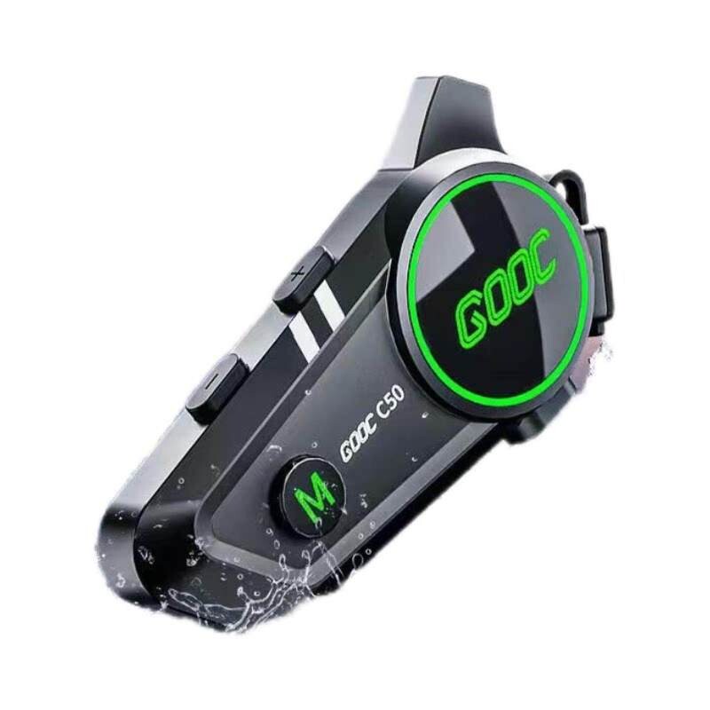 C50摩托车骑行头盔蓝牙耳机防水降噪重低音对讲专用