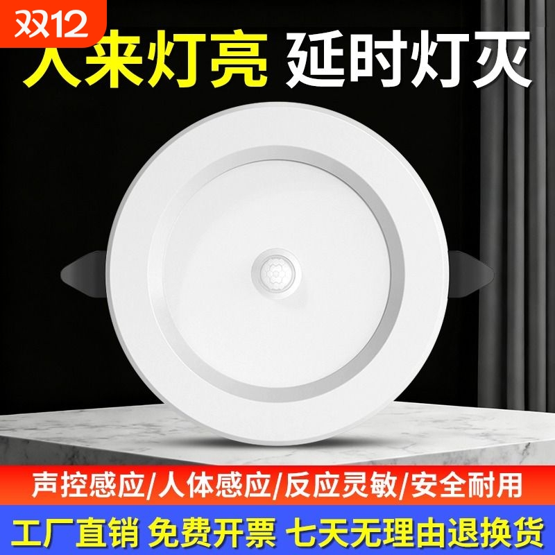 人体感应筒灯led雷达红外过道