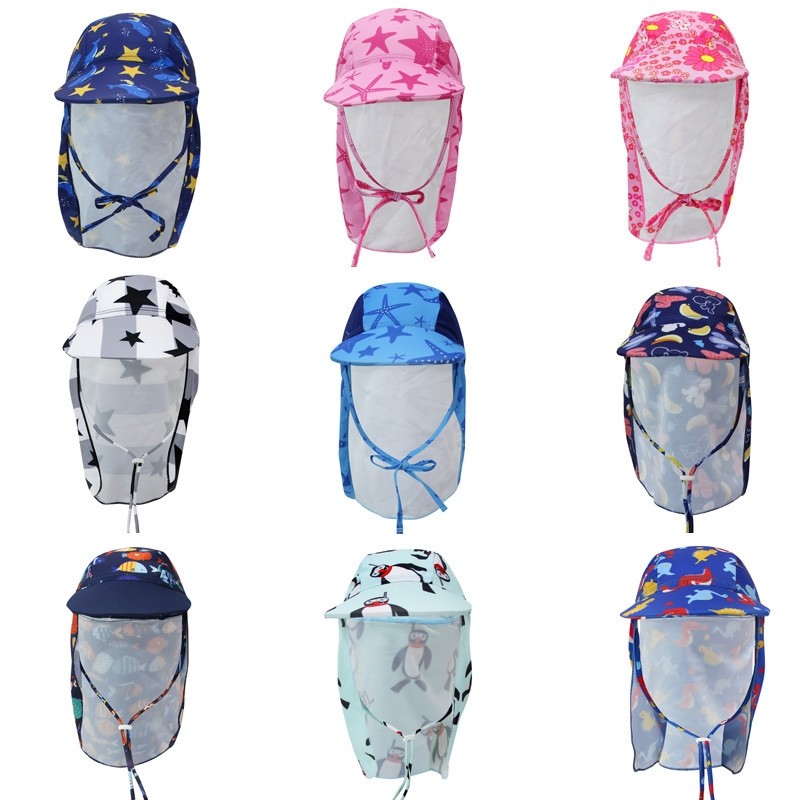 男女儿童防晒遮阳游泳帽沙滩玩耍护颈帽遮阳帽泳帽护耳布帽遮阳帽,运动/瑜伽/健身/球迷用品,泳帽,淘宝优惠券,粉丝福利购,淘宝优惠卷