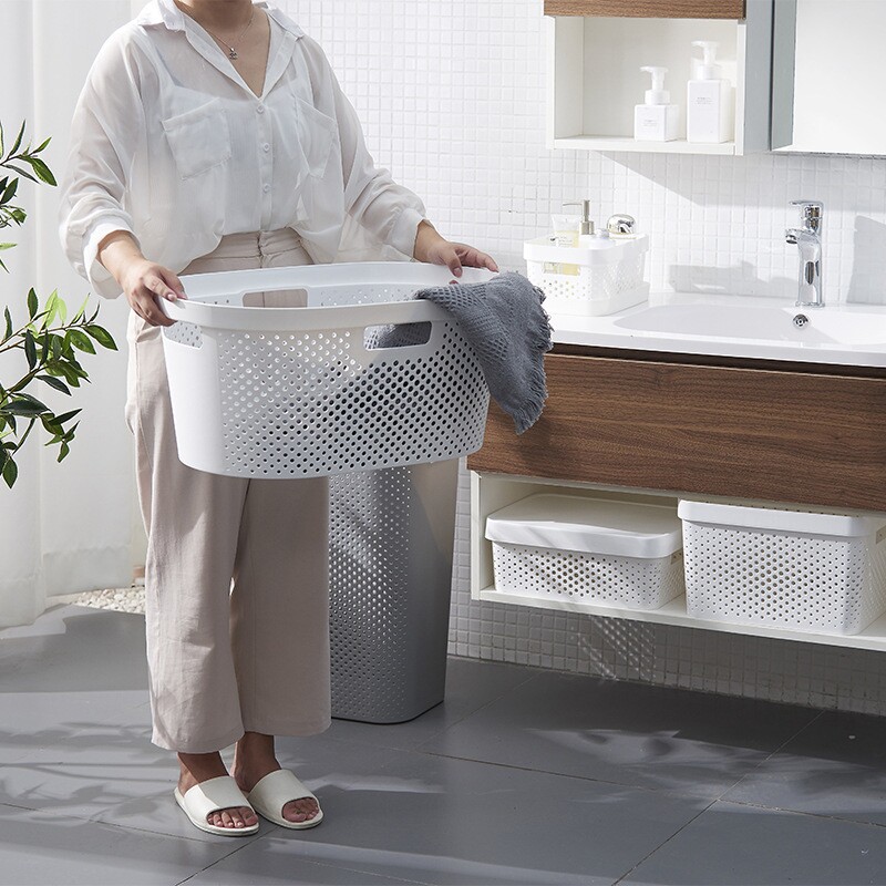 厂家直销脏衣篮塑料日式收纳筐脏衣桶分类大号居家收纳篮子