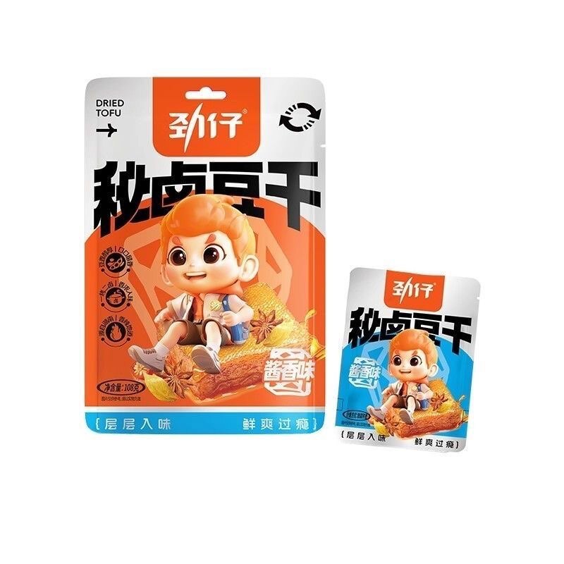 劲仔秘卤豆干酱香味/香辣味108g袋装休闲解馋小零食好吃的健康