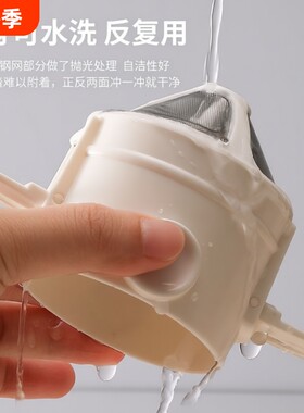 手冲咖啡滤杯免滤纸不锈钢过滤漏斗滤网双层过滤器收纳手柄器具