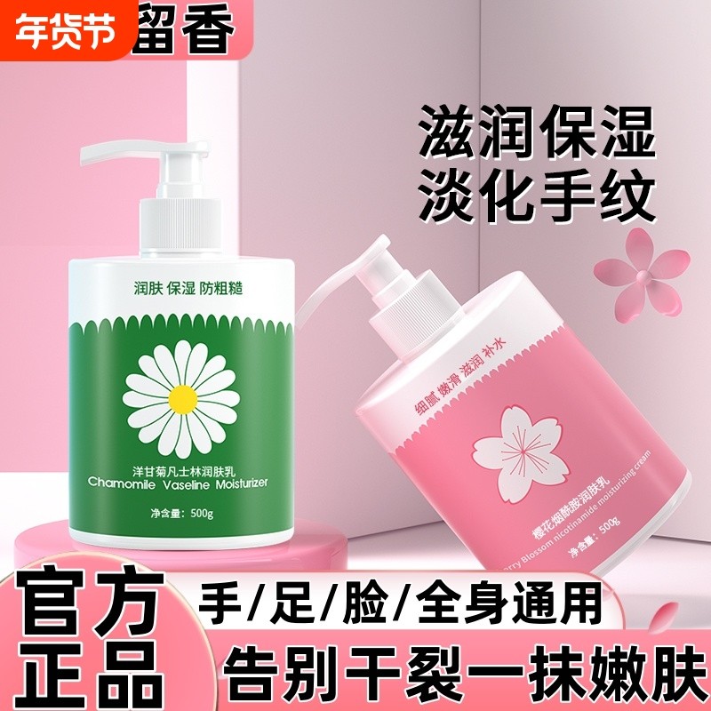洋甘菊小甘菊护手霜补水滋润保湿防干裂男女全身通用按压式大容量