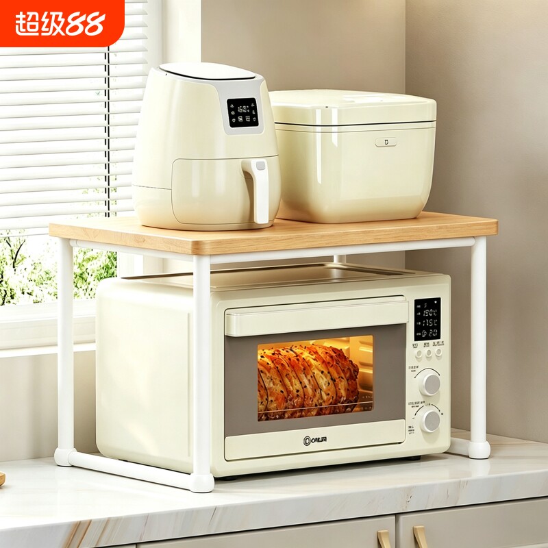 中古实木微波炉置物架图片