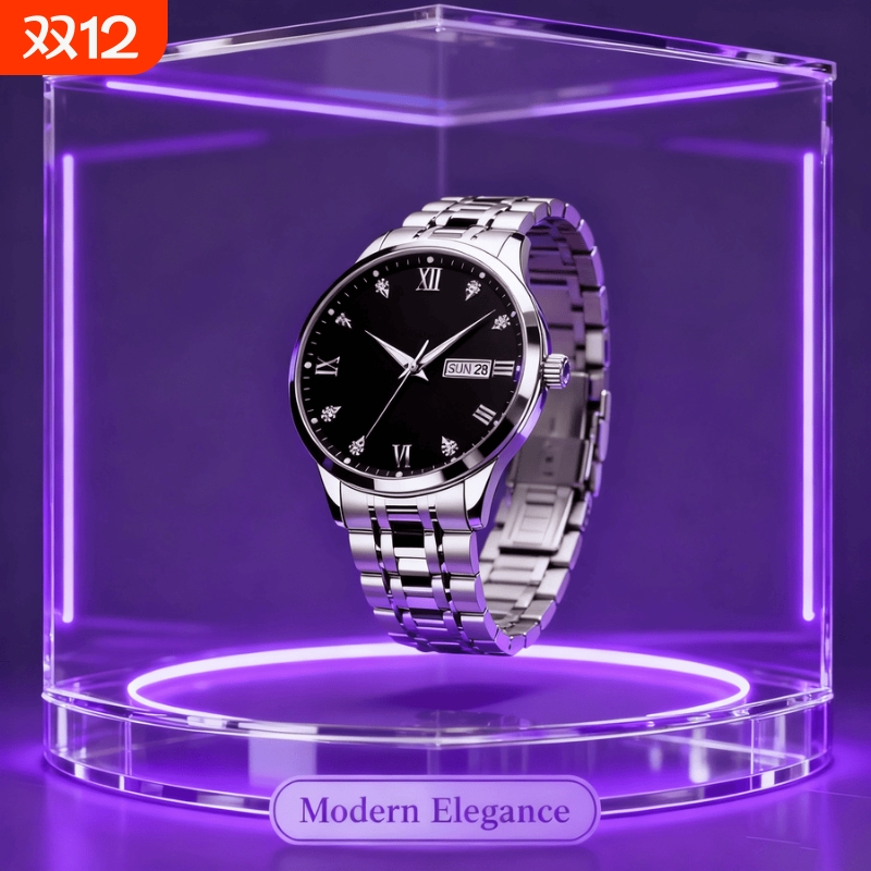 瑞士同款青少年初高中学生手表男款简约潮流全自动机械防水石英表